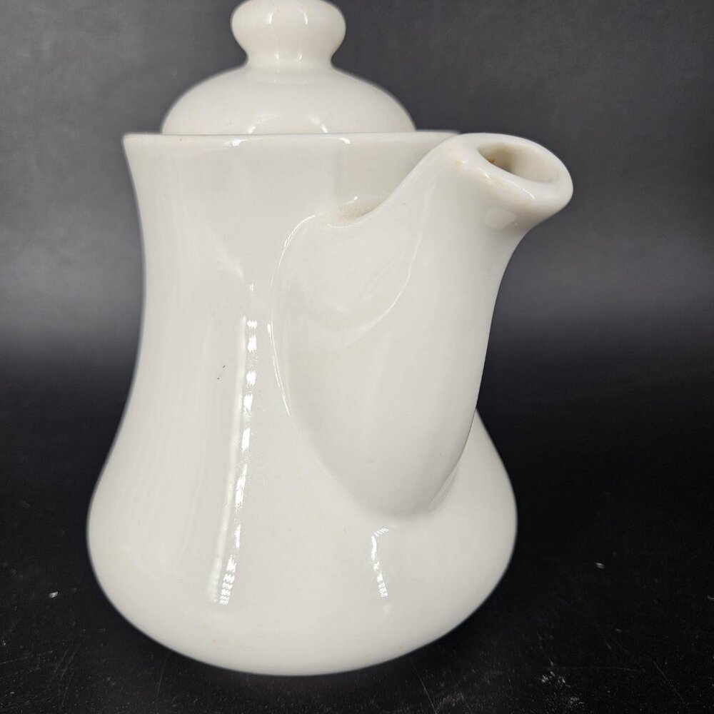 Vintage Scammell's Lamberton China White Teapot Pitcher White Red Hotelware - Picture 6 of 14